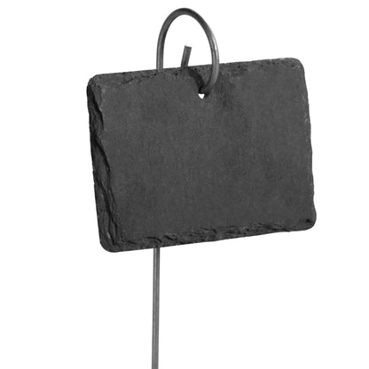 Maison & White Hanging Slate Plant Labels | Set of 10 | 10 × 7cm Garden Signs | 40cm Stainless Steel Hooks & Chalk Included