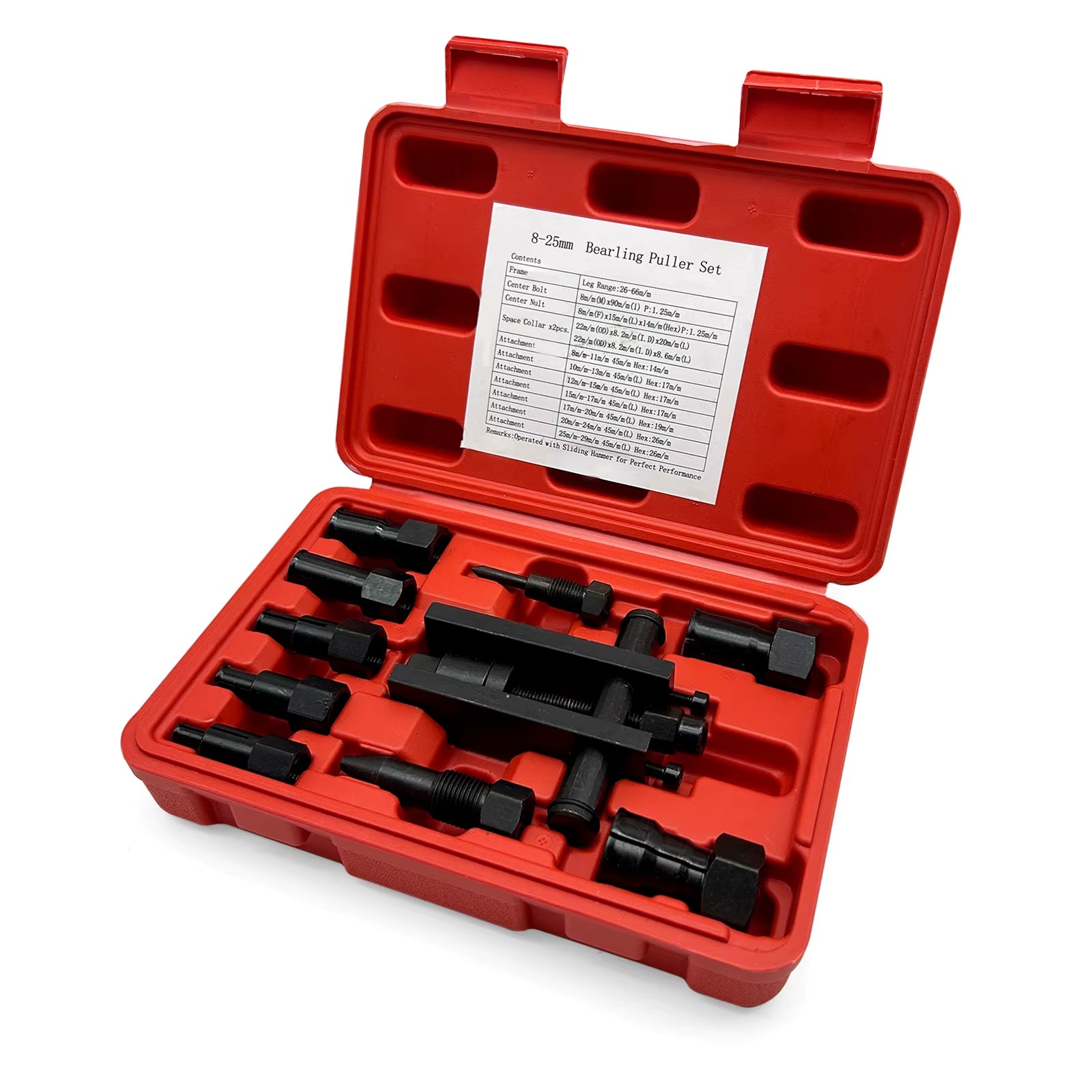 10 Piece Inner Bearing Puller Set Internal Blind Remover Motorcycle Puller Tool With Case