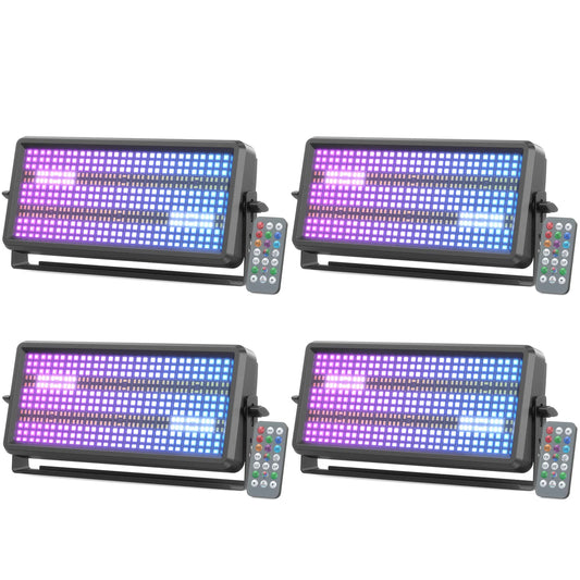 120W LED 4 Piece Party Strobe Light RGBW Wall Washer Light Bar DMX Strobe Stage Effect Lighting For DJ Disco Wedding Rave Events