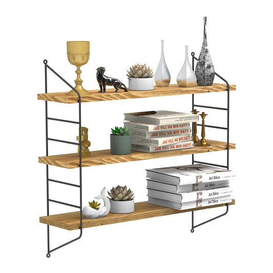 3 Tier Floating Wall Shelf Unit Kitchen Wall Storage Display Shelf Bookshelf
