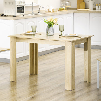 Dining Table for 4-6 | Oak Wood Effect | Triangular Legs | Water Resistant | 120x69x75cm