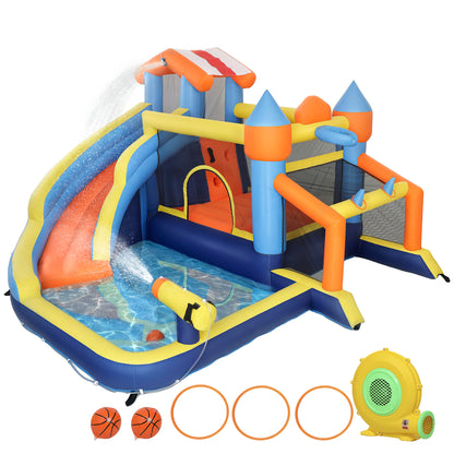 AIYAPLAY Bouncy Castle for Kids, Inflatable Bounce House with Slide, Pool (Ball Pit), Climbing Wall and Blower for Outdoor