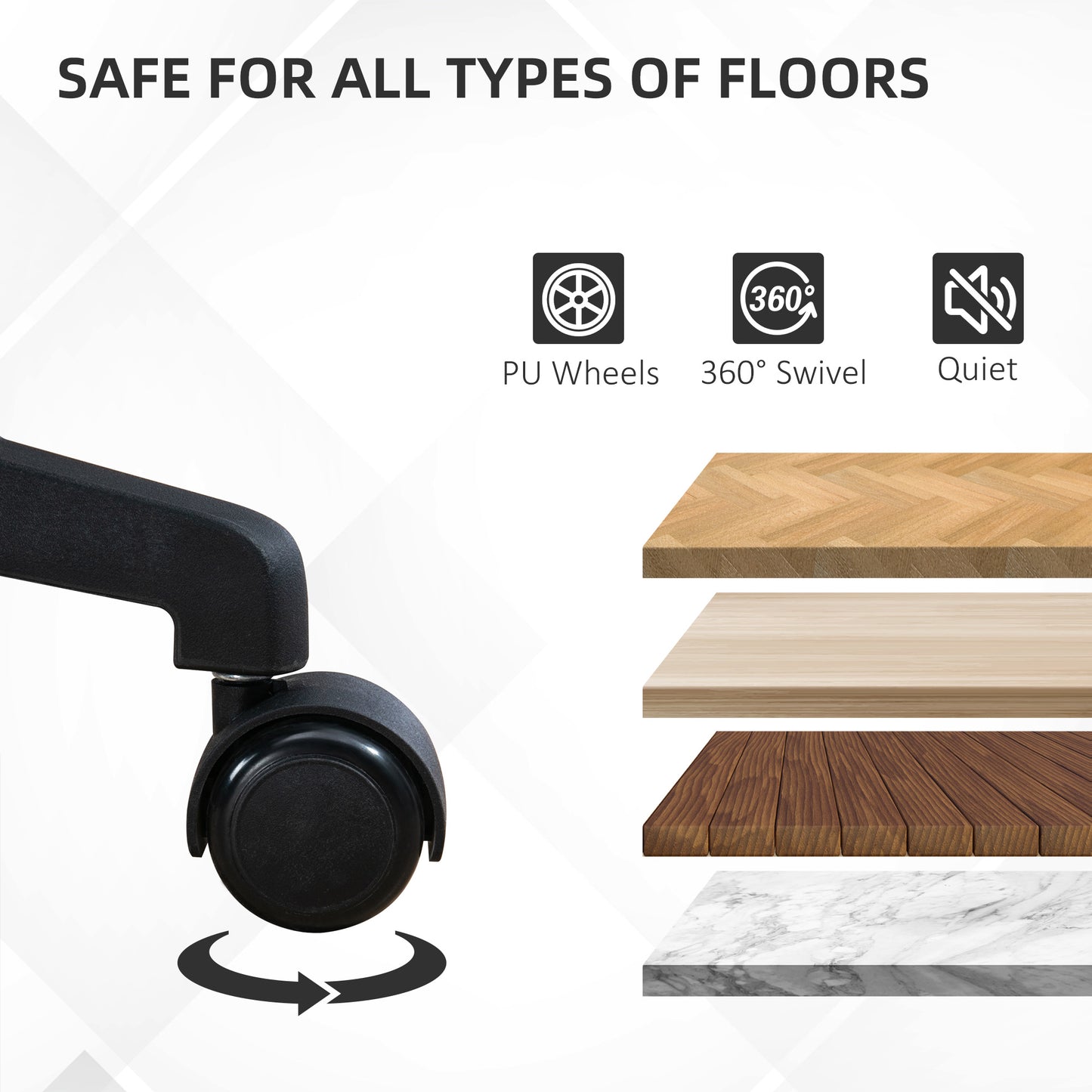 Ergonomic Office Chair, Height Adjustable Mesh Chair, Desk Chair with Swivel Wheels for Home Office, Black