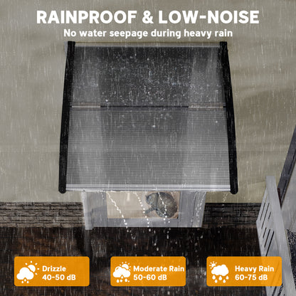 Front Door Canopy, Outdoor Awning, Rain Shelter for Window, Porch and Front/Back Door, 103 x 96.5 cm, Clear