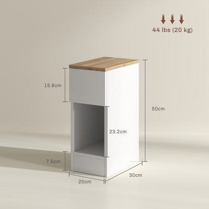 Set of Two Modern Storage Bedside Tables - White