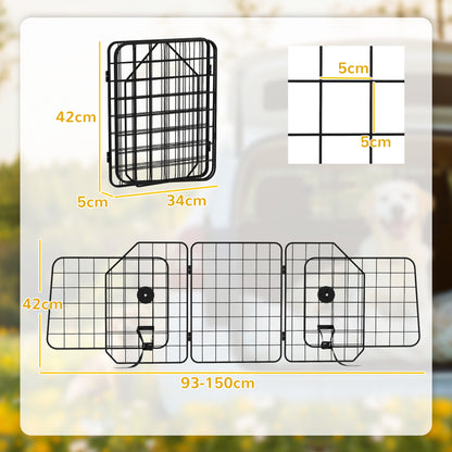 PawHut Dog Guard Barrier for Cars with Adjustable Width 93-150cm