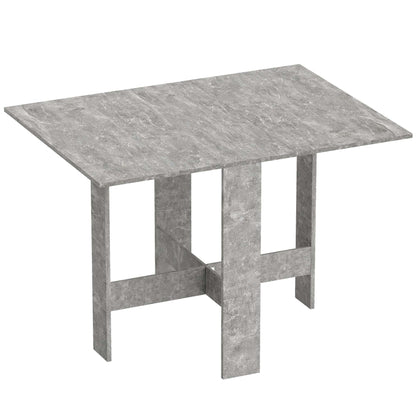 Retro Vintage Style Folding Dining Table, Space-Saving Drop Leaf Kitchen Table for 4-6 People Grey