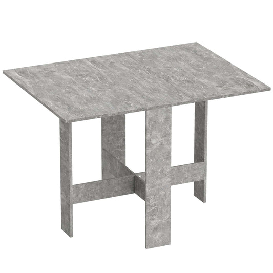 Retro Vintage Style Folding Dining Table, Space-Saving Drop Leaf Kitchen Table for 4-6 People Grey