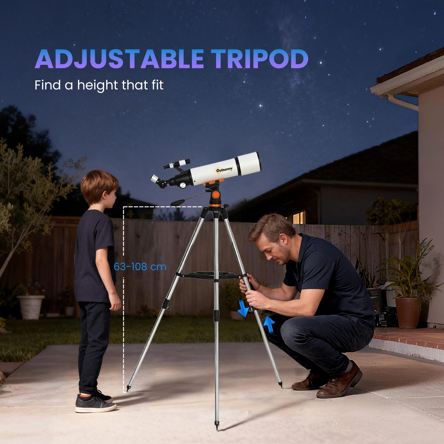 Astronomy Telescope for Adults and Beginners with 80 mm Aperture, Carry Bag, White