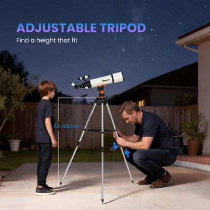 Astronomy Telescope for Adults and Beginners with 80 mm Aperture, Carry Bag, White