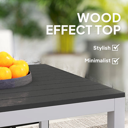 Outsunny Garden Table for 4-6, 120 x 70 cm Outdoor Dining Table with Rust-Resistant Aluminium Frame, for Patio, Terrace, Balcony, Black