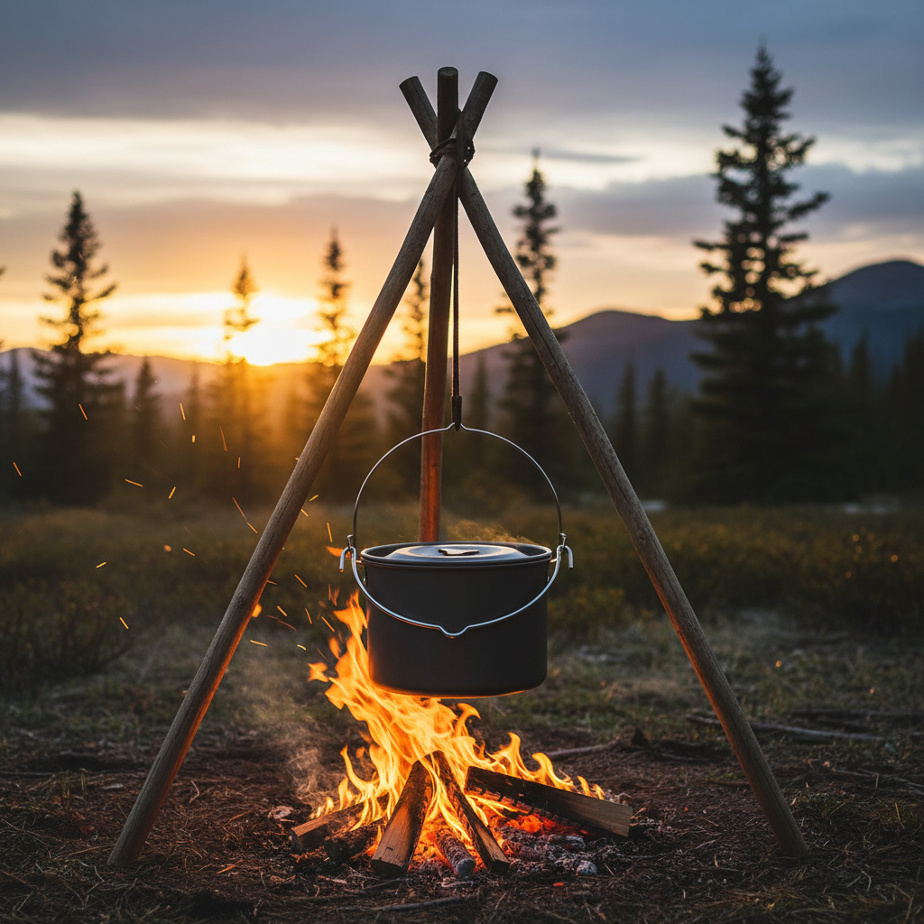 4L Aluminium Camping Hanging Pot | Lightweight Cookware for 4-6 People | Outdoor Picnic Cooking | 537g | Widesea