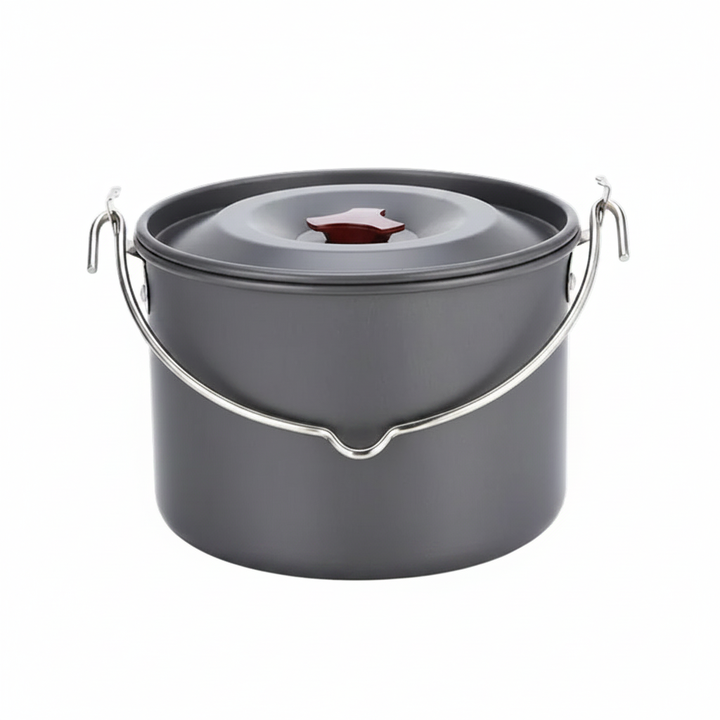 4L Aluminium Camping Hanging Pot | Lightweight Cookware for 4-6 People | Outdoor Picnic Cooking | 537g | Widesea