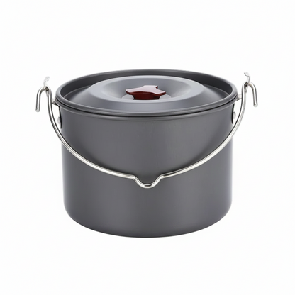 4L Aluminium Camping Hanging Pot | Lightweight Cookware for 4-6 People | Outdoor Picnic Cooking | 537g | Widesea