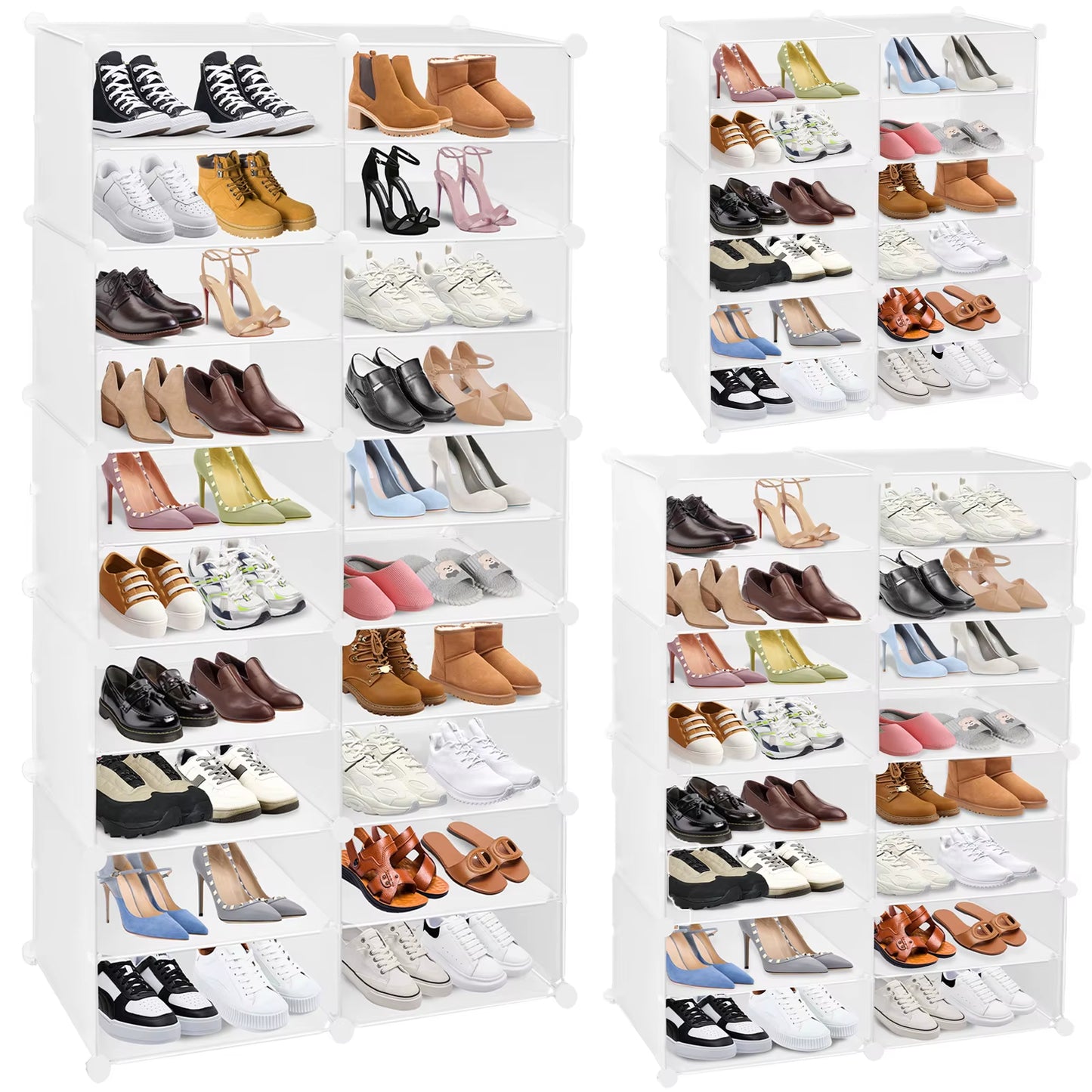Shoe Storage Cabinet Layer Modular Plastic Shoe Rack, Cube Shoe Organizer, Dustproof and Waterproof, 40 Pairs of Shoes - 6/8/10