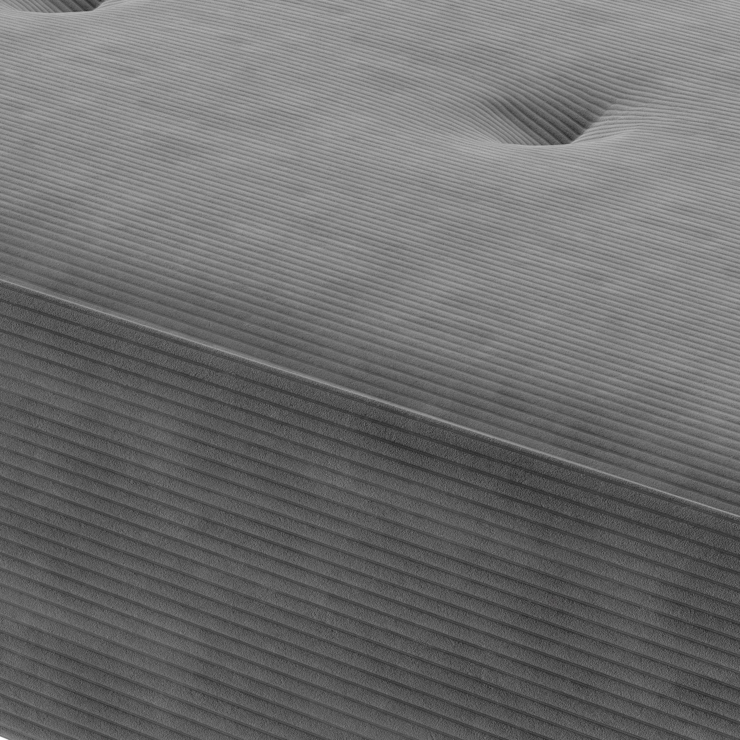 End of Bed Bench, Corduroy Bedroom Bench with Thick Padding and Steel Legs, Tufted Window Seat for Entryway, Living Room, Grey