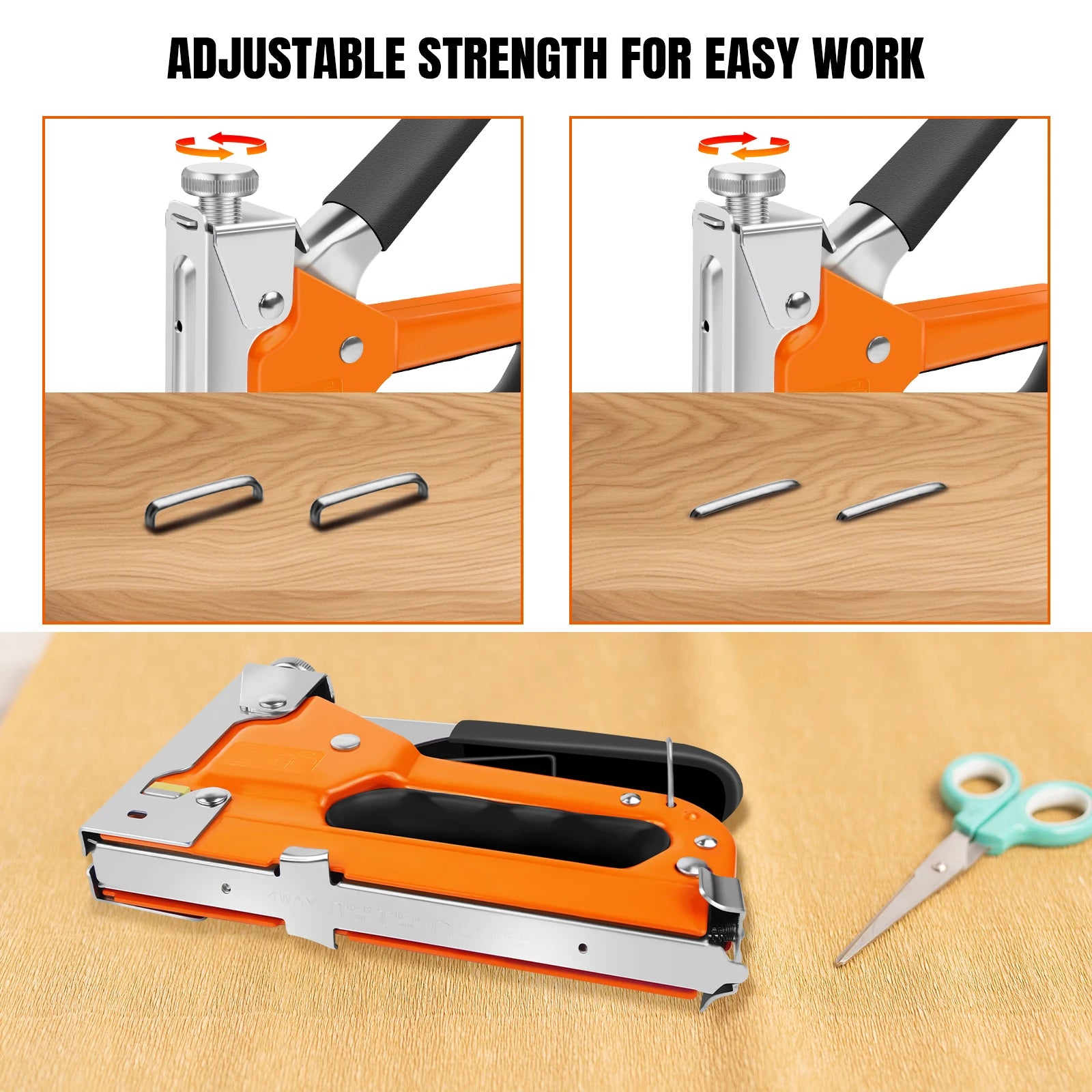 Staple Gun, 3-In-1 Upholstery Manual Brad Nailer Kit with Stapler Remover for Woodworking Furniture DIY, 3000 Staples