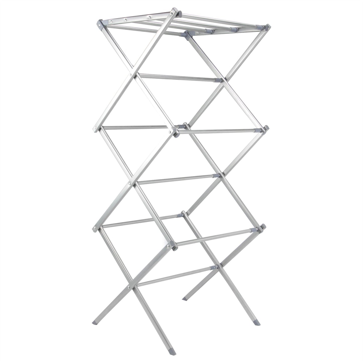 Expandable Folding Clothes Airer | 3-Tier | Scissor-Lift Steel Frame | Folds to 44x51.5x9cm | Extends to 102x71x38cm | Indoor Use | 2-Year Guarantee