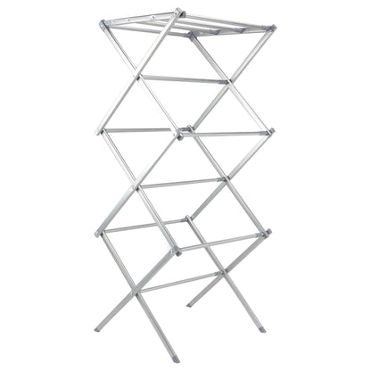 Expandable Folding Clothes Airer | 3-Tier | Scissor-Lift Steel Frame | Folds to 44x51.5x9cm | Extends to 102x71x38cm | Indoor Use | 2-Year Guarantee