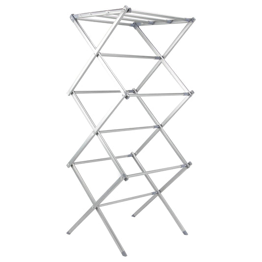 Expandable Folding Clothes Airer | 3-Tier | Scissor-Lift Steel Frame | Folds to 44x51.5x9cm | Extends to 102x71x38cm | Indoor Use | 2-Year Guarantee