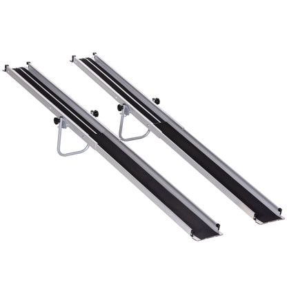 Telescopic Wheelchair Ramps 244L x 19.5Wcm, 270kg, Folding Aluminium Door Threshold Ramps For Home, Mobility Scooters, Doorways, Steps