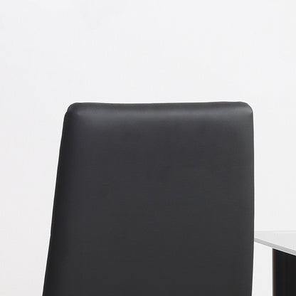 Set of 4 Faux Leather Dining Chairs - Black