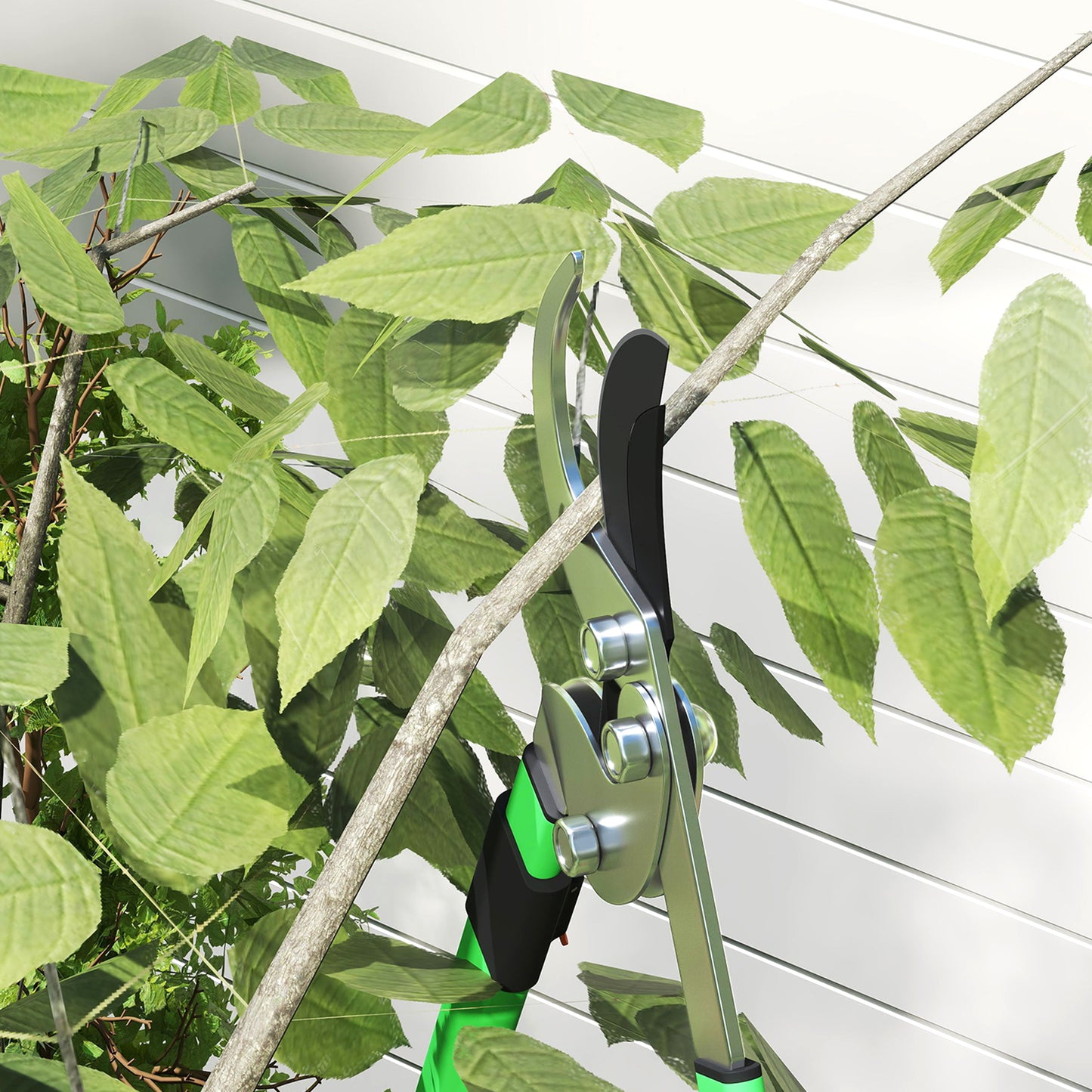 Outsunny 2 Pieces Garden Shears Set, Tree Lopper, Hedge Shears with Telescopic Extendable Handles, Garden Shears for Hedges, Shrubs and Bushes