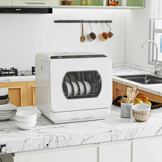 Multi-Program 6L Tabletop Dishwasher, White / Black