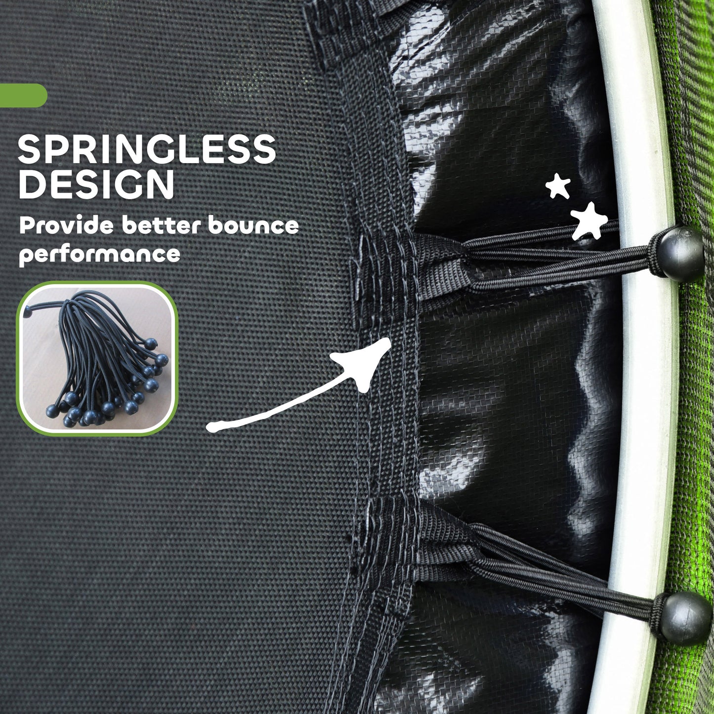 Kids Trampoline, with Enclosure Net, Steel Frame, for Ages 3-6 Years - Green / Blue