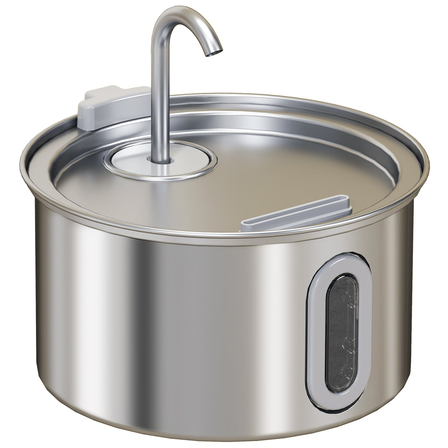 PawHut 2.5L Stainless Steel Cat Water Fountain for Drinking with Ultra-Silent Pump, Water-Level Window, Filters