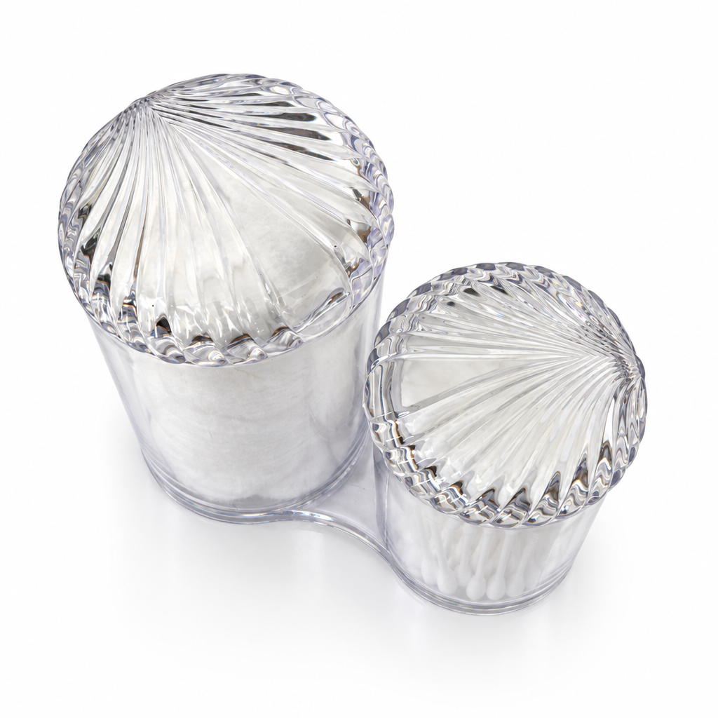 Cotton holder angled overhead view