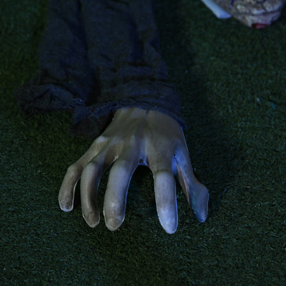 Life Size Outdoor Halloween Decoration Crawling Zombie, Animated Prop Decor with Sound and Motion Activated, Light Up Eyes, Howling Sound, Posable Arms