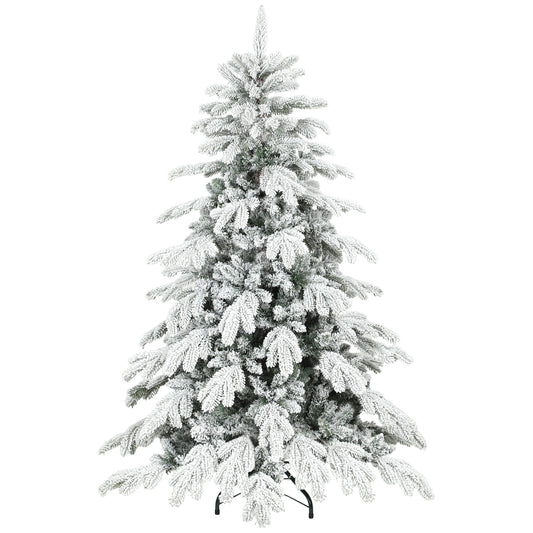 5ft Super Flocked Christmas Tree - Green/White