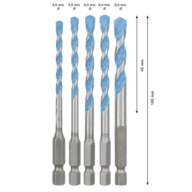 BOSCH 2608902289 EXPERT HEX-9 Multi Construcion Drill Bit Set Hexagon Shank High Precision Drilling Widely Used Tool Attachments