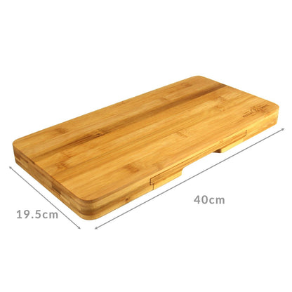 Maison & White Bamboo Cheese Board | 40cm Serving Platter with Hidden Drawer | 3 Cheese Knives & Fork | Charcuterie & Entertaining Set
