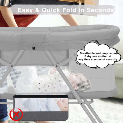 UBRAVOO Baby 2 in 1 Cribs And Cradles With Mattress Multifunction Bedside Rocking For Newborn Easy Folding Travel Cot