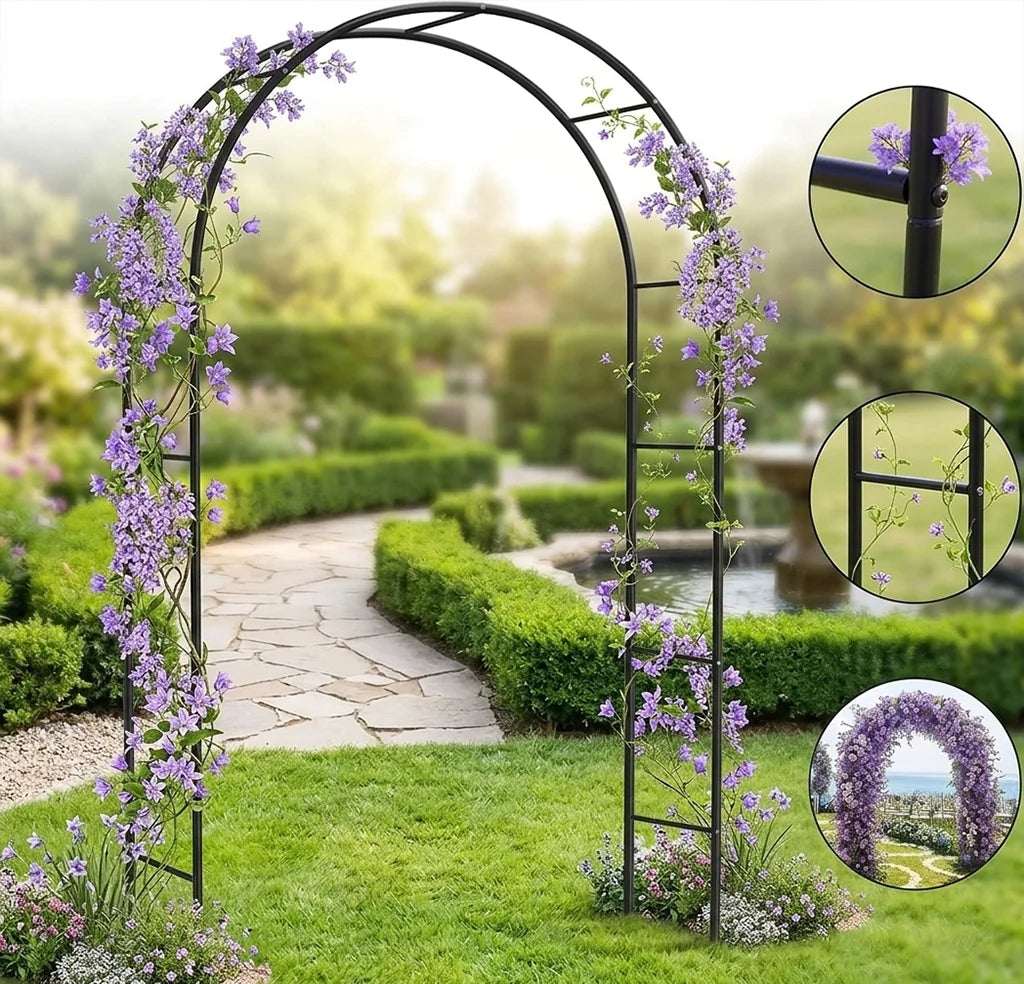 Heavy Duty Metal Garden Arch Rose Archway Pergola Arbour Climbing Plants Trellis Outdoor Garden Patio Support