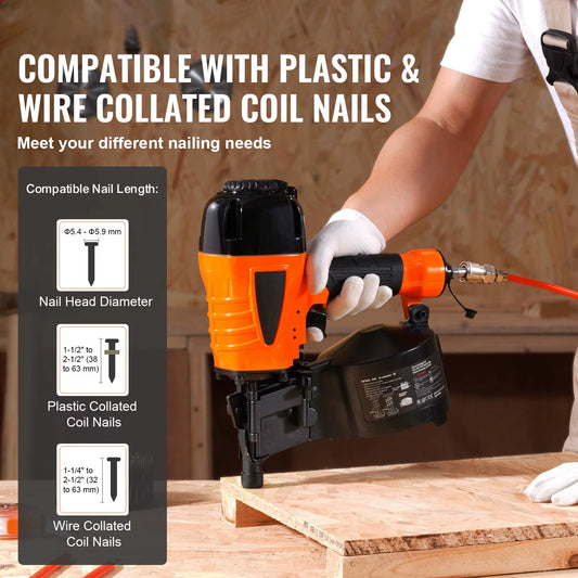 Coil Siding Nailer CN65 CN55 CN70 CN83 CN90 Pneumatic Siding Nail Gun Pallet Making Coil Nailer 70-120PSI Air Nailer