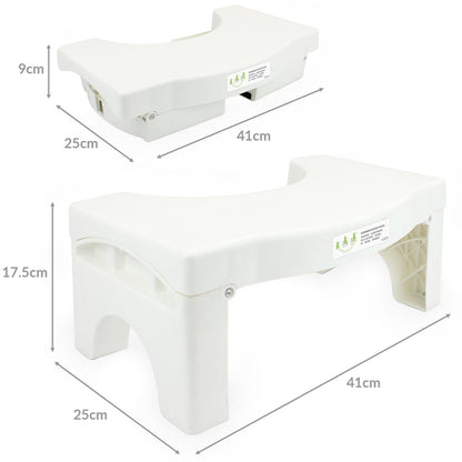 Pukkr Squatting Folding Toilet Stool with Non-Slip Feet | Doctor-Recommended Squat Position | Constipation IBS Haemorrhoids | Child Toilet Transition | Folds Flat 41x25x9cm | 2-Year Warranty