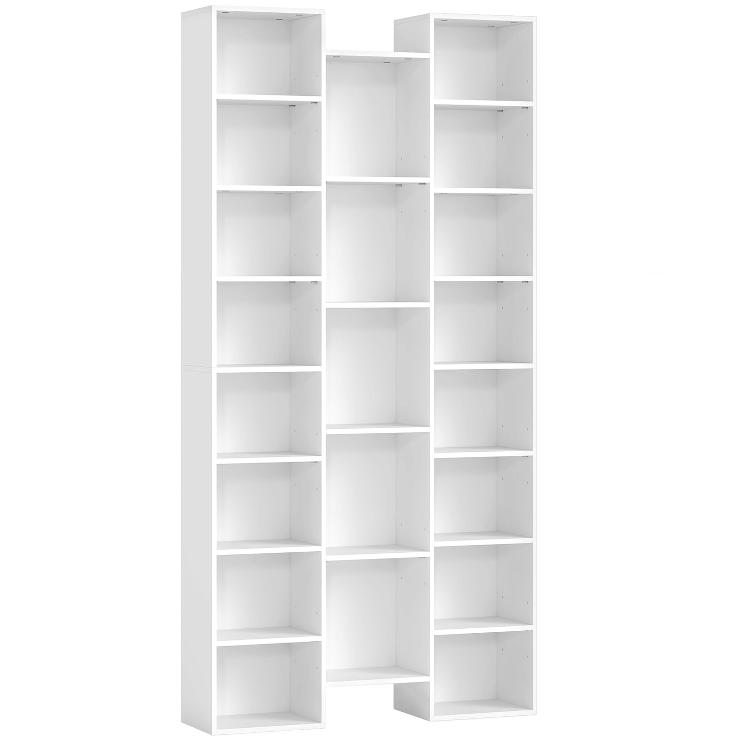 21-Compartment Bookshelf - Black / White