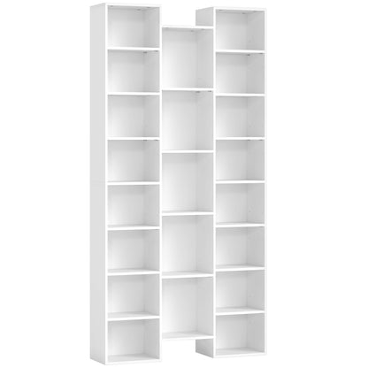 21-Compartment Bookshelf - Black / White