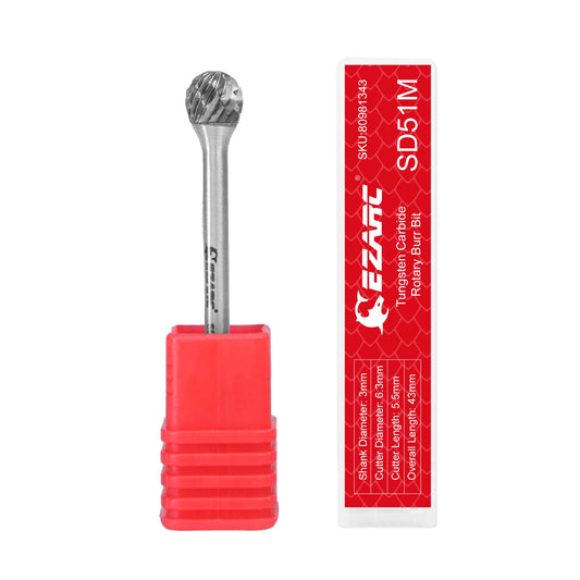 EZARC Tungsten Carbide Rotary Burr Bit 1PC Metalworking Double Cut Rotary File Milling Cutter Head Grinding Carbide Burr Tool