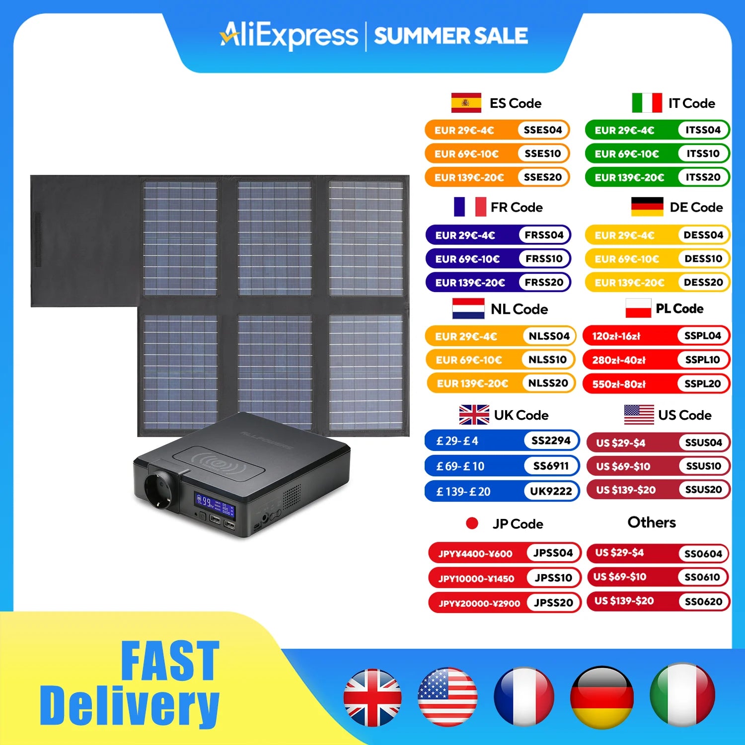 ALLPOWERS Solar Powerbank 41600Mah 200W Portable Powerstation with Solarpanel 60W，DC,USB,USB-C Output for Camping Laptop Iphone