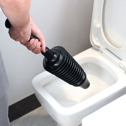 Pukkr Powerful Toilet Plunger | Water Pressure Concertina Head | 8x More Powerful | Handle 28cm | Assembled 62cm | Disassembles for Storage | Unblocks Toilets Fast | 2-Year Warranty