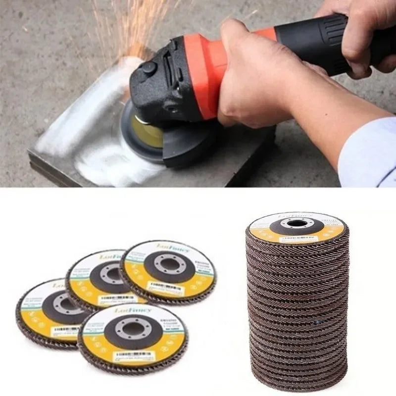 10 Pieces 16*100Mm Flap Sanding Discs 40/60/80/120 Grit Grinding Wheels Blades Angle Grinder 16Mm Hole