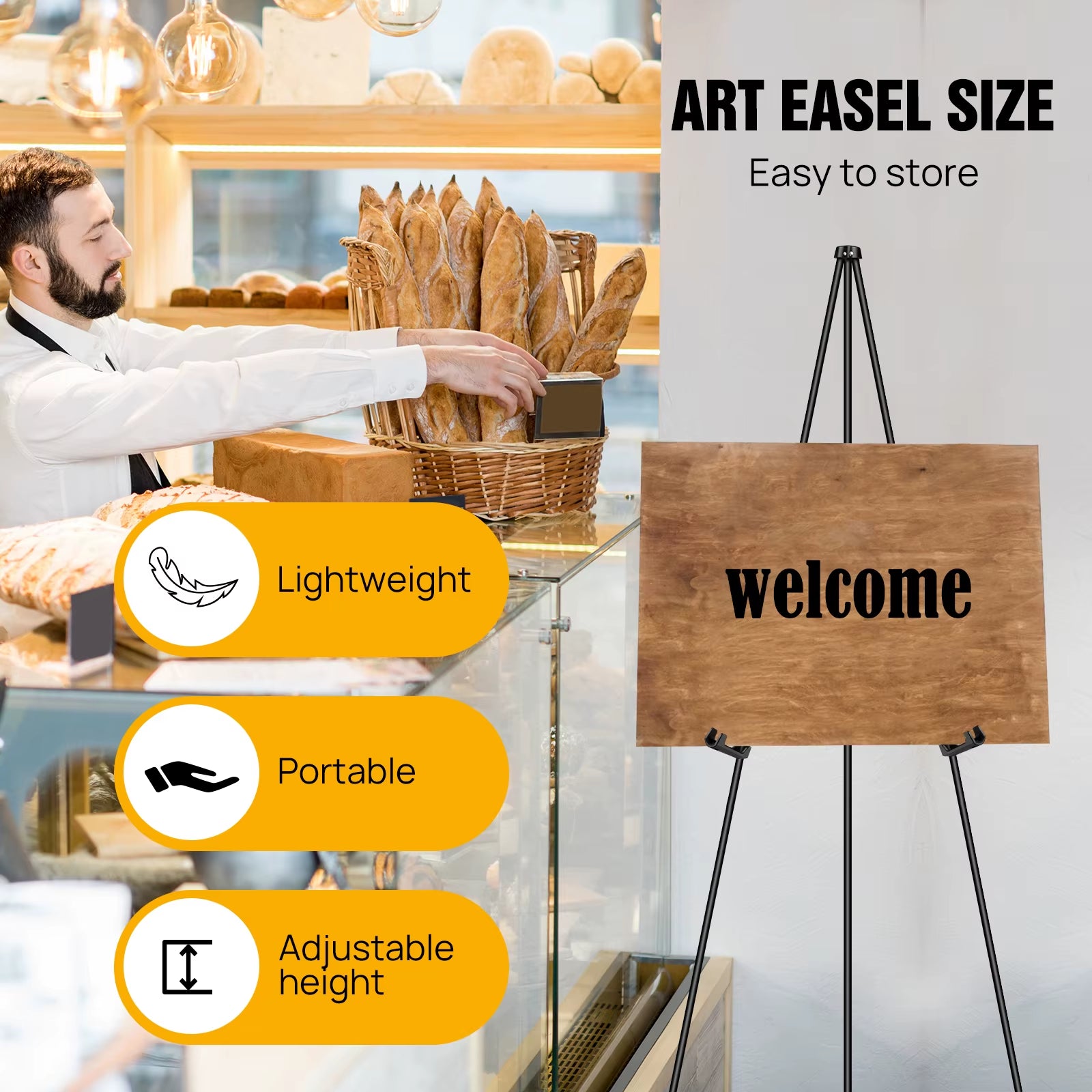 Portable Easel Stand for Wedding Painting Display Folding Adjustable Metal Artist Tripod Easel With Bag 160cm