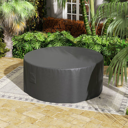 Outsunny Garden Patio Large Furniture Set Round Cover 600D Oxford Waterproof, Ф193 x 80H cm, Black