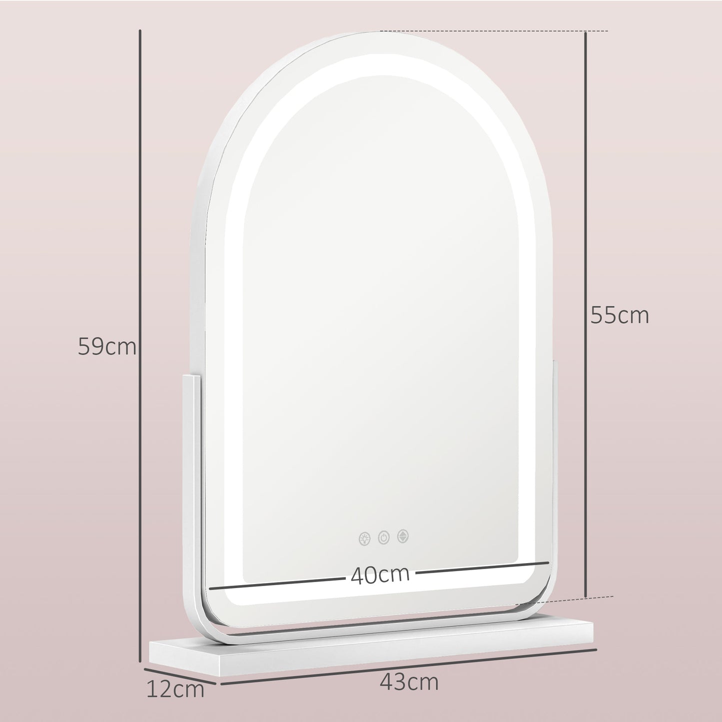 43 x 59cm LED Vanity Mirror - White