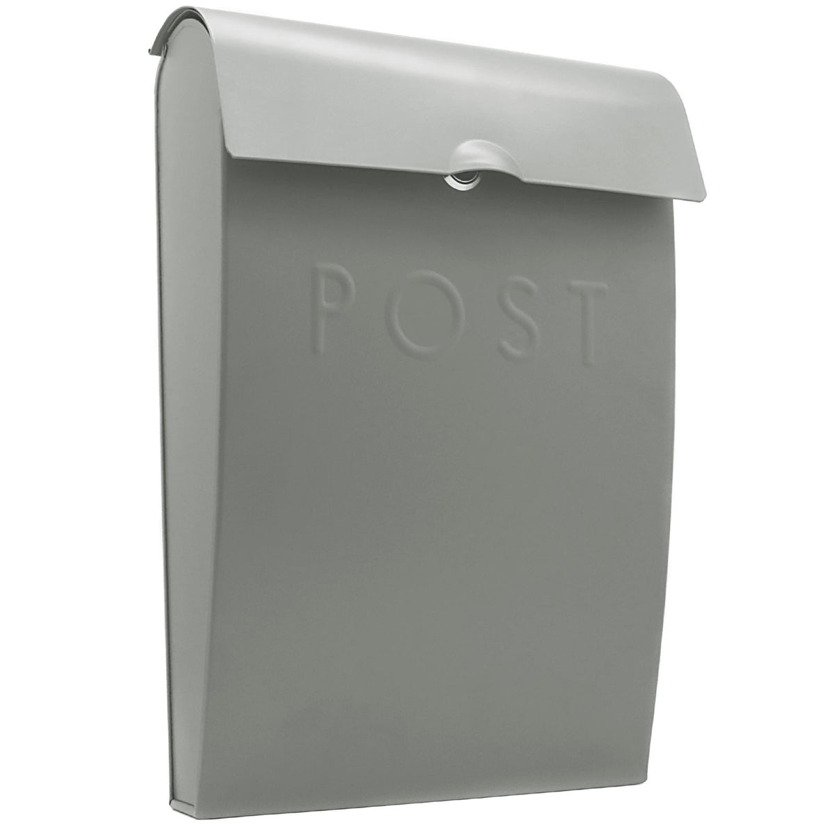 Maison & White Grey Galvanised Steel Wall Mounted Post Box | Lockable | 2 Keys | Overhanging Lid | Weather-Resistant | 37x25.5x9cm | Wall Fixings Included | 2-Year Warranty