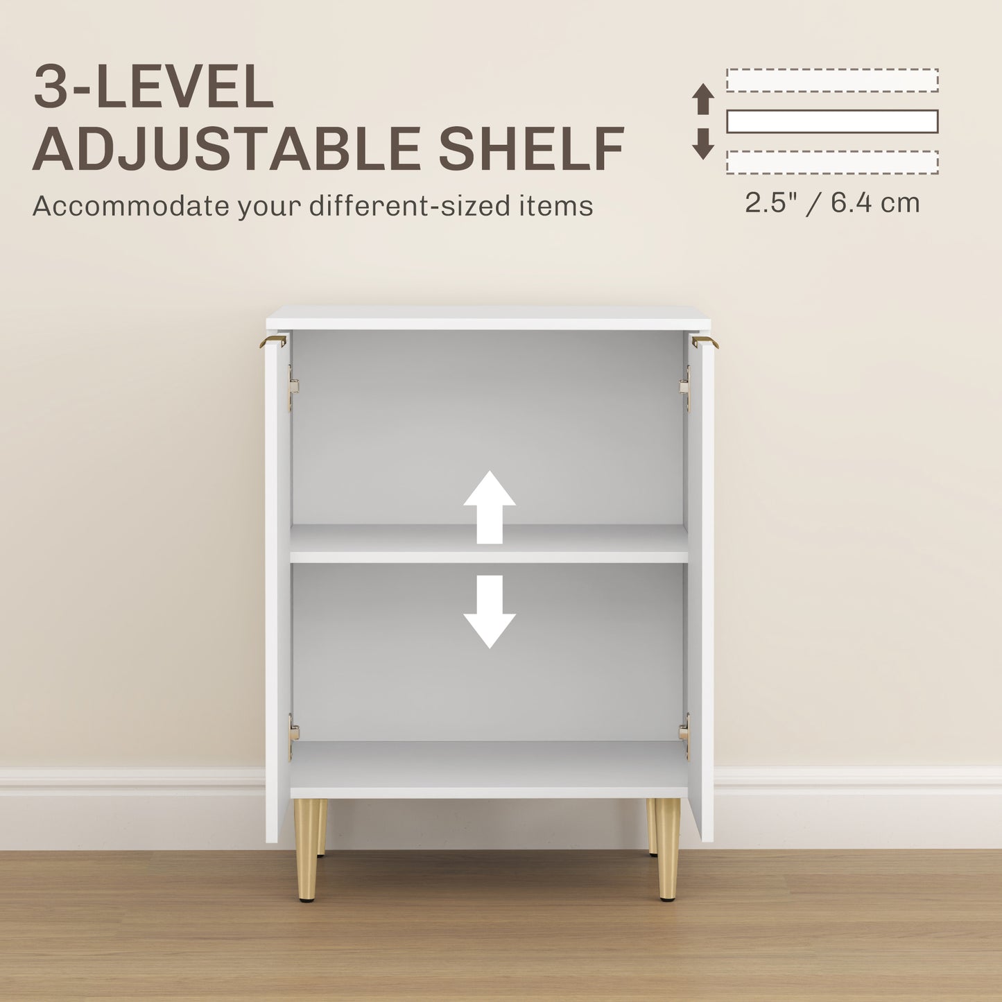 Adjustable Shelf Sideboard Cabinet - White